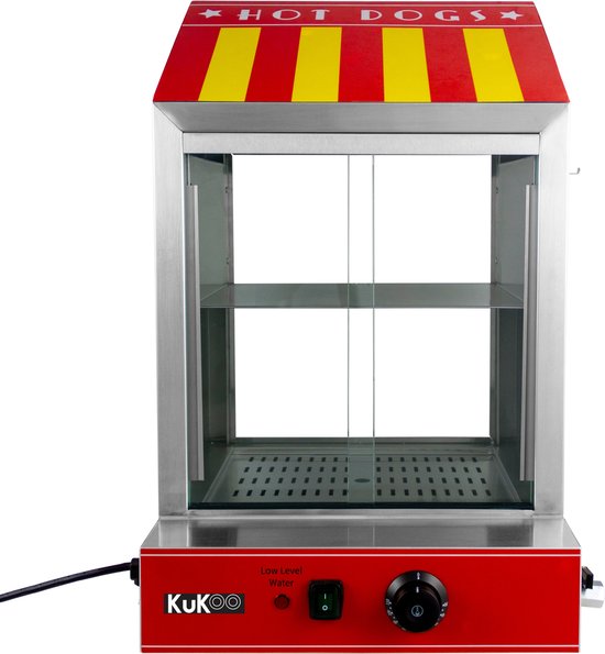 Foto: Commerci le hotdog stoomoven steamer machine rvs 30 c 110 c hot dog maker opwarmer verwarmer 220 240v 2000w 3 sausflessen tangen staal vitrine evenementen feesten horeca bruiloft catering