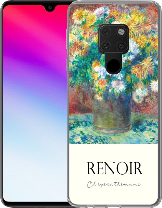 Telefoonhoesje Geschikt voor Huawei P40 Lite hoesje - Renoir - Chrysanthemums - Schilderij - Siliconen Telefoonhoesje Telefoonhoesje