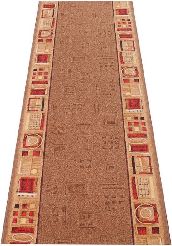 Tapiso Tapis en Caoutchouc Antidérapant Tapis en Caoutchouc Couloir Beige Taille de Tapis - 100x1450