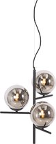 QAZQA flore - Design Hanglamp - 3 lichts - Ø 40 cm - Zwart - Woonkamer | Slaapkamer | Keuken