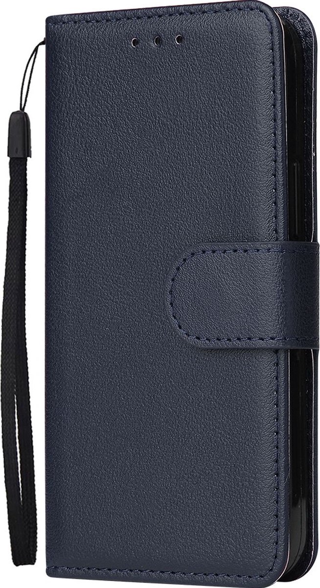 Mobigear Telefoonhoesje geschikt voor Apple iPhone 14 Hoesje | Mobigear Wallet1 Bookcase Portemonnee | Pasjeshouder voor 2 Pasjes | Telefoonhoesje voor Pinpas / OV Kaart / Rijbewijs - Marineblauw