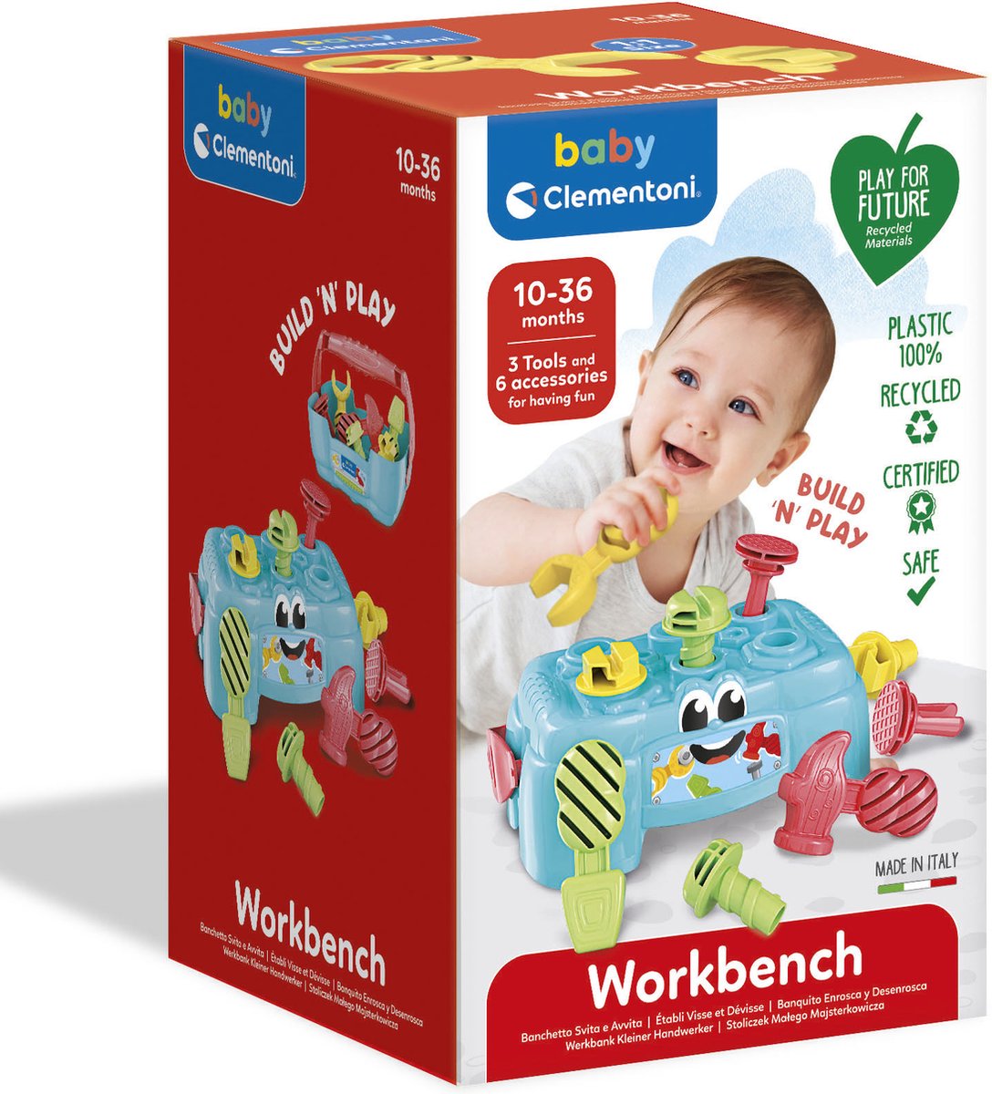 Baby Clementoni - Werkbank - Mini Activiteitentafel - Motoriek Speelgoed - Educatief Speelgoed - 1 Jaar — afbeelding 8