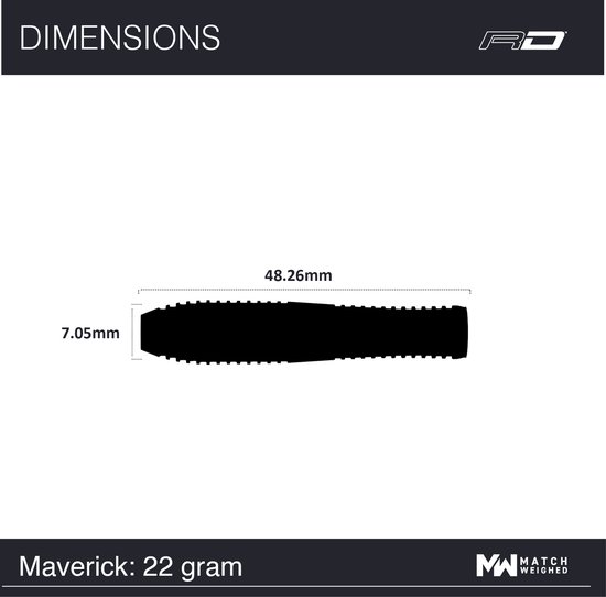 WINMAU - Maverick: Steeltip Tungsten Dartpijlen Professioneel - 22g van Winmau — afbeelding 3