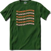 Flower power - T-Shirt - Heren - Bottle Groen - Maat 3XL