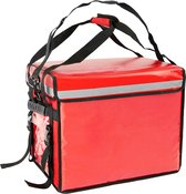 CityBAG - Rode draagbare koelkast 58 liter 44x39x34cm, isothermische tas rugzak voor picknick, camping, strand, voedselbezorging per motor of fiets
