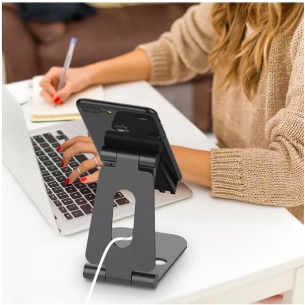 Verstelbare Telefoon / Tablet Houder Zwart