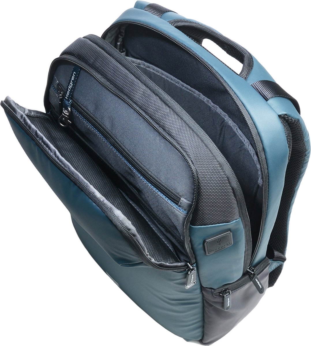 Hedgren Tram Sac à dos unisexe adulte, Bleu (City Blue), 15,4, Décontracté