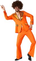 Suitmeister Disco Kostuum - Mannen Carnavals Pak - Oranje - Saturday Night Fever - Maat S