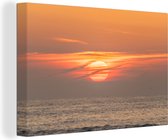Canvas Schilderij Zonsondergang in de zee - 60x40 cm - Wanddecoratie