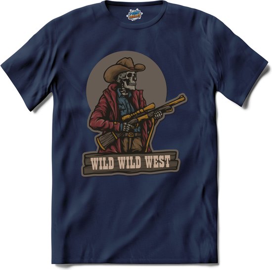 Tactical Wild wild west Cowboy | Airsoft - Paintball | leger sport kleding - T-Shirt - Unisex - Navy Blue - Maat XXL