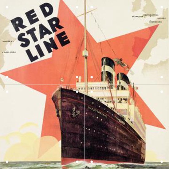 IXXI Red Star Line - Wanddecoratie - Abstract - 40 x 40 cm