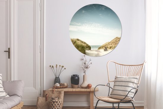 WallCircle - Cercle Mural - Cercle Mural - Plage - Dune - Ciel - Aluminium - Dibond - 140x140 cm - Intérieur et Extérieur