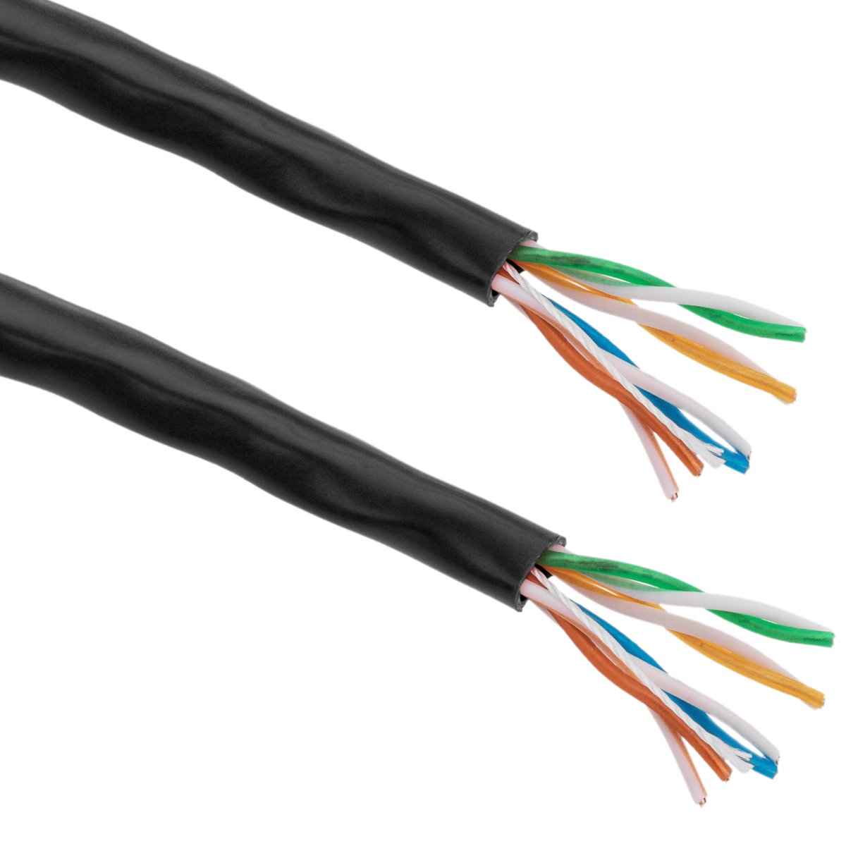 BeMatik - 100 m stijve zwarte Cat.5e UTP CCA Ethernet-netwerkkabelhaspel