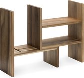 Navaris verstelbare houten bureau-organizer - Aanpasbare opruimmodule voor op je bureau - Opbergplanken voor op bureau - Acacia
