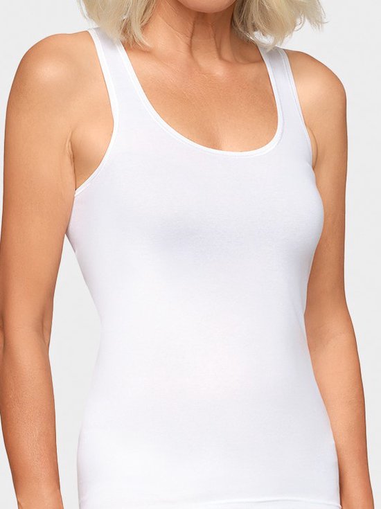 HL-tricot dames hemd kartelrand - 56 - Wit