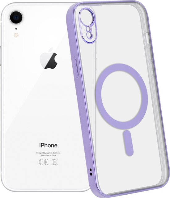 ShieldCase adapté pour Apple iPhone Xr coque aimantée transparente  métallisée - violet | bol