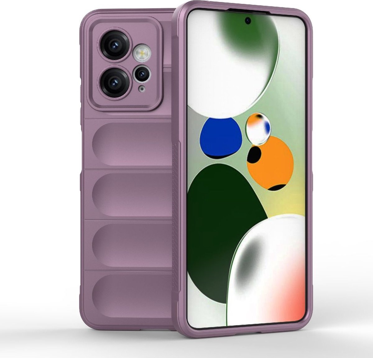 Mobigear Hoesje geschikt voor Xiaomi Redmi Note 12 Telefoonhoesje Flexibel TPU | Mobigear Bumpy Backcover | Redmi Note 12 Case | Back Cover - Paars