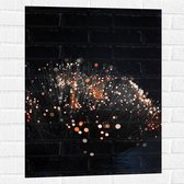 Muursticker - Takken met Oranje Lichtjes aan de Bovenkant - 60x80 cm Foto op Muursticker