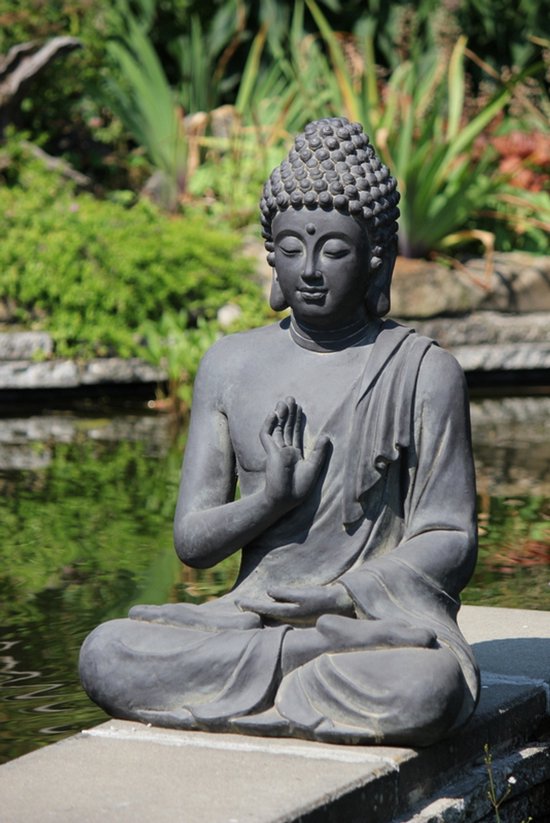 Stone-Lite Deco Garden statue Bouddha noir 817XL