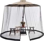 Moustiquaire - Avec bord lesté - Parasol - Moustiquaire - Moustiquaire parasol - Moustiques - Moustiquaire - Rideau anti-moustiques pour parasol - ø 3m xh 2,3 m