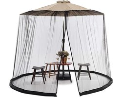 Muskietennet - Met verzwaarde rand voor Parasol - Muggennet - Parasolklamboe - Insectenhor - Klamboe - Parasol - Hor voor parasol - ø 3m x h 2.3 m