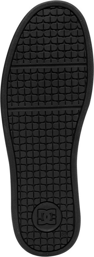 Zwarte DC Shoes sneaker, onderkant met profiel.