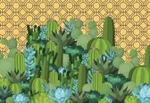 Fotobehang - Vlies Behang - Eiland van Cactussen - 208 x 146 cm