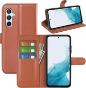 Samsung Galaxy A54 Hoesje - MobyDefend Kunstleren Wallet Book Case (Sluiting Voorkant) - Bruin - GSM Hoesje - Telefoonhoesje Geschikt Voor Samsung Galaxy A54