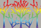 Fotobehang Tree Abstract Rainbow | XXL - 312cm x 219cm | 130g/m2 Vlies