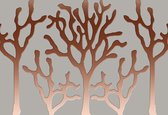 Fotobehang Tree Abstract Gray | XXXL - 416cm x 254cm | 130g/m2 Vlies