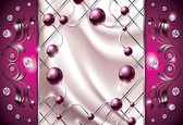 Fotobehang Pink Diamond Abstract Modern | PANORAMIC - 250cm x 104cm | 130g/m2 Vlies