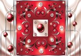 Fotobehang Red Diamond Abstract Modern | XXL - 206cm x 275cm | 130g/m2 Vlies