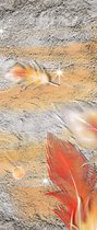 Fotobehang Abstract Feathers Texture | DEUR - 211cm x 90cm | 130g/m2 Vlies