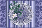 Fotobehang Vintage Pattern Purple | XXL - 312cm x 219cm | 130g/m2 Vlies