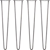 4 x Tafelpoten pinpoten - Lengte: 71cm - 2 pin - 10m - Ruw Staal - SkiSki Legs ™ - Retro hairpin