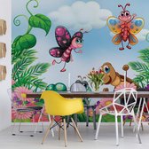 Fotobehang - Vlies Behang - Vrolijke Insecten - Kinderbehang - Vlinders - 416 x 290 cm