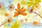 Fotobehang  Floral Pattern  | XXL - 312cm x 219cm | 130g/m2 Vlies
