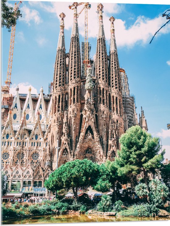 Acrylglas - Sagrada Familia in Barcelona, Spanje - 60x80 cm Foto op Acrylglas (Wanddecoratie op Acrylaat)