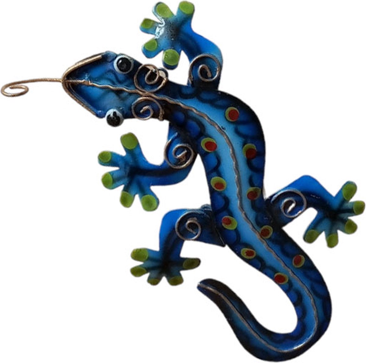 Floz Design metalen gekko - muurdecoratie hagedis - binnen of buiten - 20 cm - fairtrade