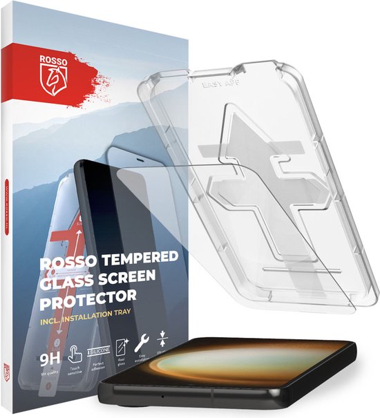 Rosso Screenprotector voor de Samsung Galaxy S23 | 9H Gehard Glas | Fingerprint & Case Friendly | Met Installatietray | Eenvoudige montage