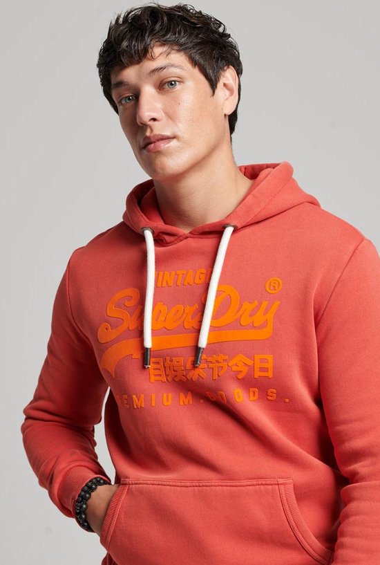 Superdry Vintage Vl Neon Hood Pull Homme Rouge Taille M bol