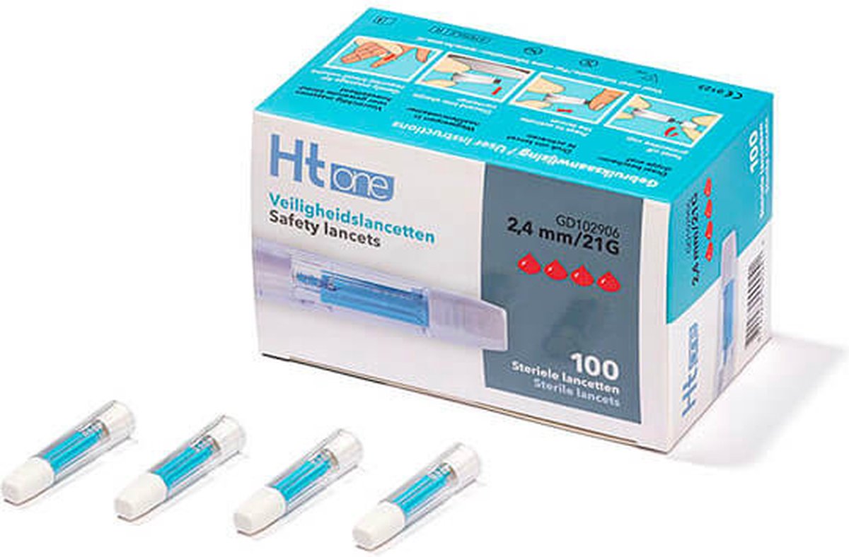 Goedkoopste HT One Veiligheidslancetten 2,4 mm - 100 stuks HT One