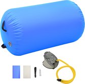 vidaXL - Gymnastiekrol - met - pomp - opblaasbaar - 100x60 - cm - PVC - blauw