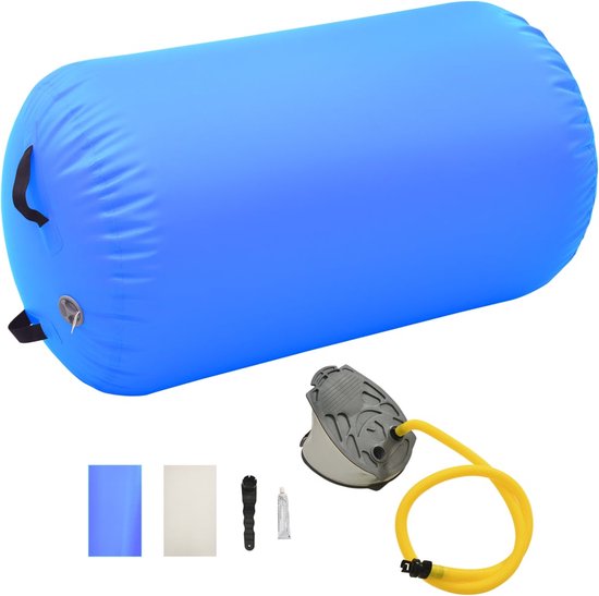 Foto: Vidaxl gymnastiekrol met pomp opblaasbaar 100x60 cm pvc blauw