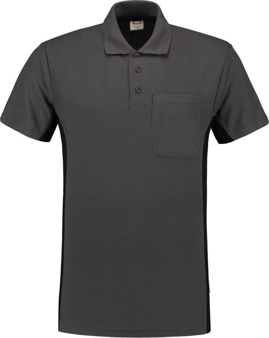 Tricorp Poloshirt Bi-Color - Workwear - 202002 - Donkergrijs-Zwart - maat 5XL