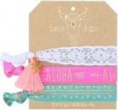 Aloha Set van 3 armbandjes/haarelastiekjes