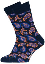 Happy Socks Paisley Sokken - Blauw/Oranje - Maat 41-46