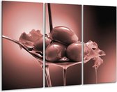 Peinture sur verre Olives, Cuisine | Marron, rouge | 120x80cm 3 Liège | Tirage photo sur verre |  F006785
