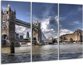 GroepArt - Schilderij -  Engeland - Grijs, Wit - 120x80cm 3Luik - 6000+ Schilderijen 0p Canvas Art Collectie