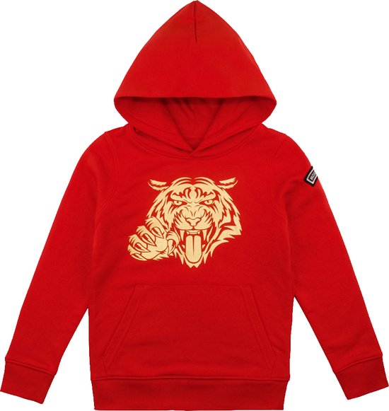 Most Hunted-kinder hoodie-tijger-rood-goud maat 98/104
